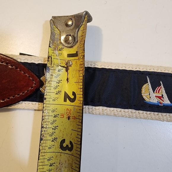 Cape Cod  Belt Canvas and Leather Nautical men's belt size 40 - Picture 8 of 9